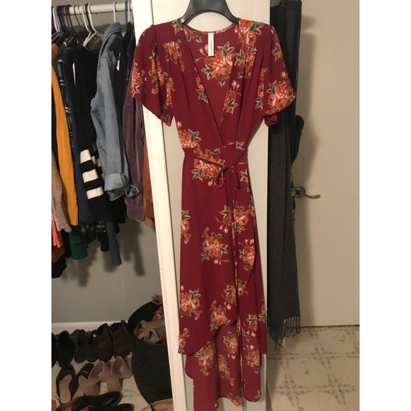 Floral Wrap Maxi Dress - Picture 2 of 4